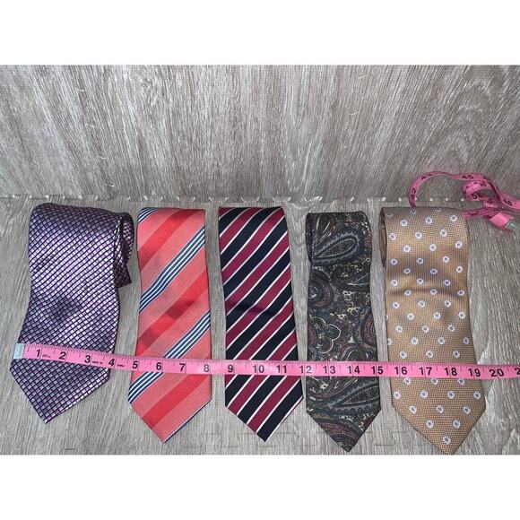 Set of 5 Men's Floral Tie Set Multicolor Designer Business Formal 5 Pc - Picture 1 of 13
